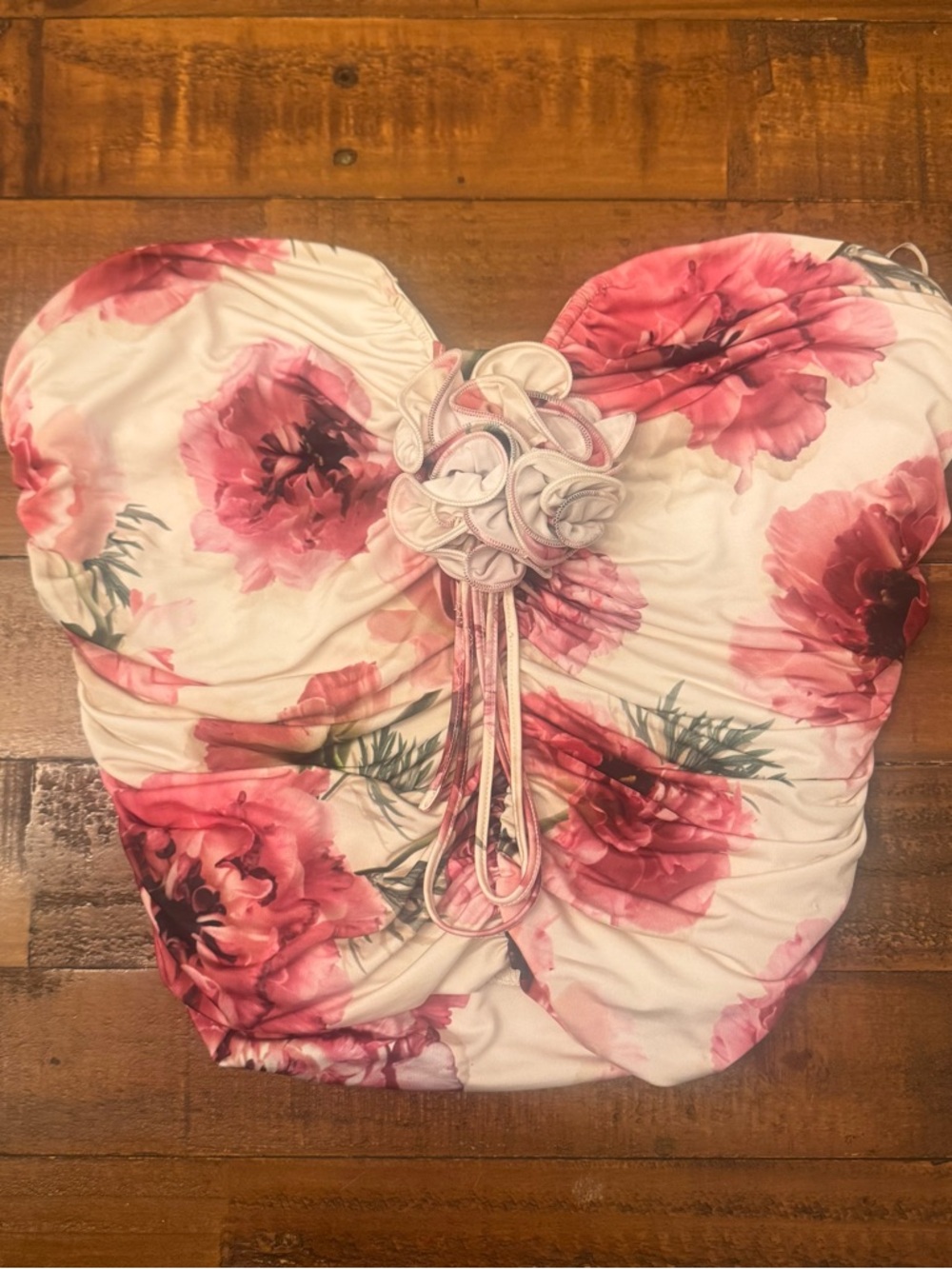EXPRESS Floral Strapless Bustier‎ Top